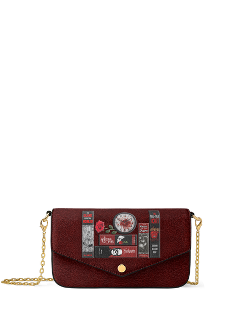 "The Crimson Codex" Envelope Chain Crossbody Bag