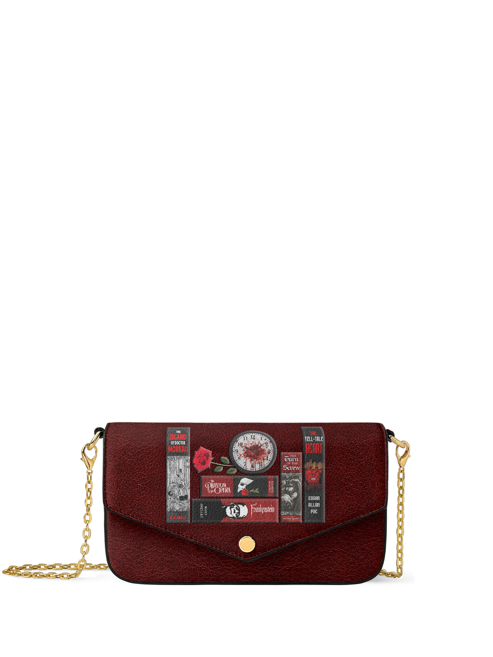 "The Crimson Codex" Envelope Chain Crossbody Bag - FALL CLEARANCE DEAL