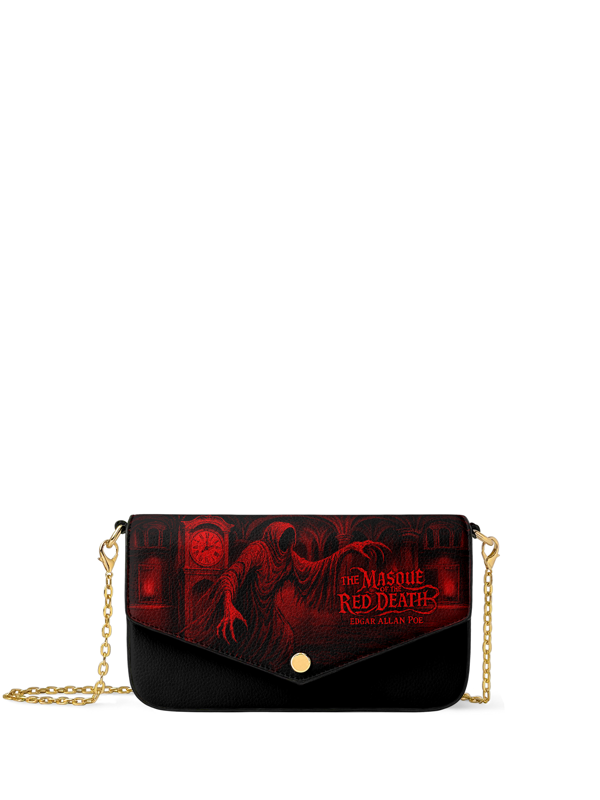"The Masque Of The Red Death" Envelope Chain Crossbody Bag - FALL DEAL