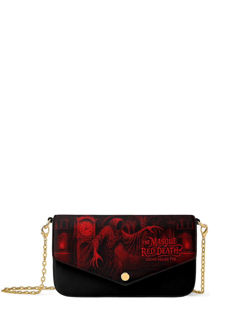 "The Masque Of The Red Death" Envelope Chain Crossbody Bag - FALL CLEARANCE DEAL