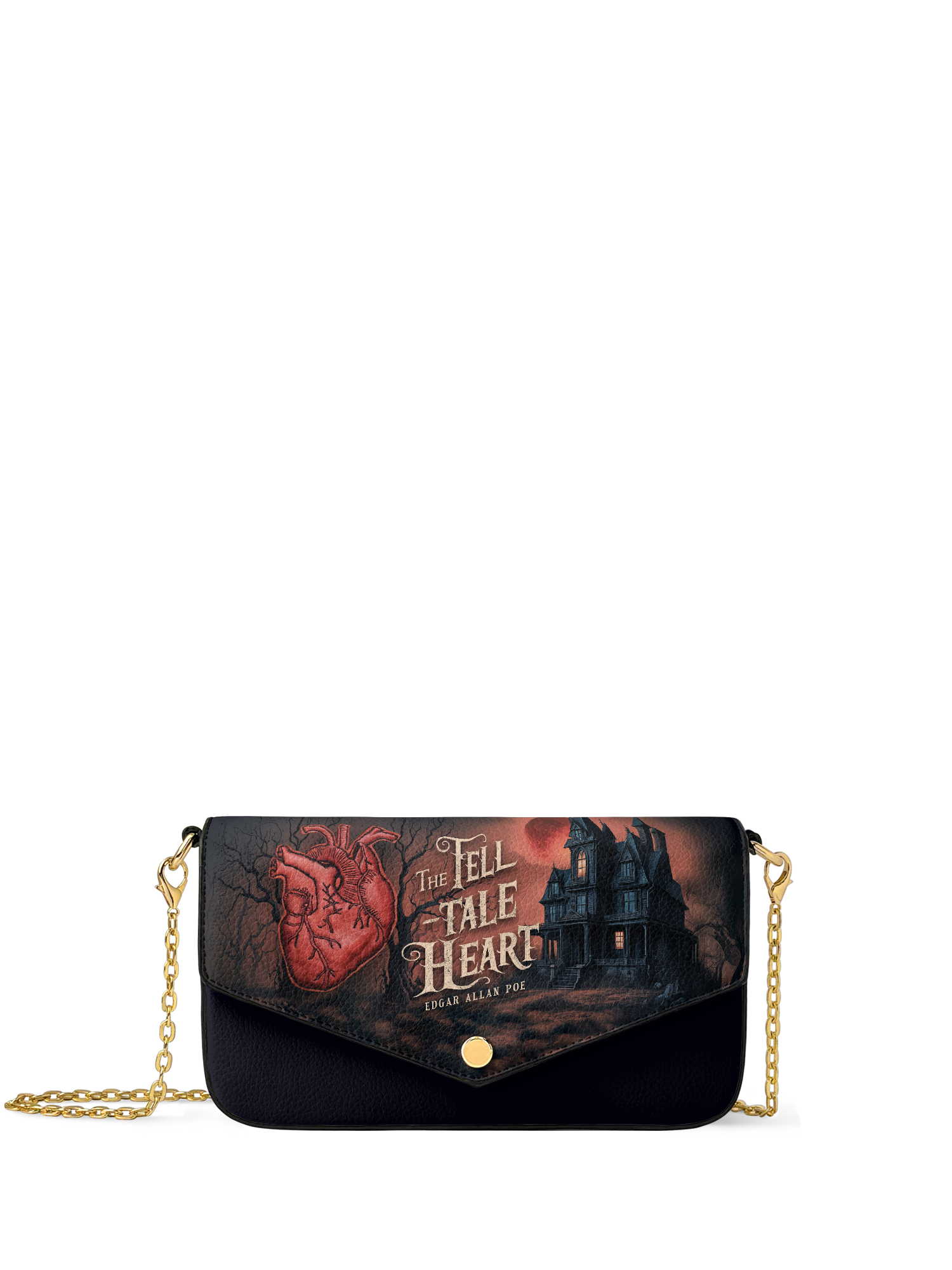 "The Tell-Tale Heart" Envelope Chain Crossbody Bag