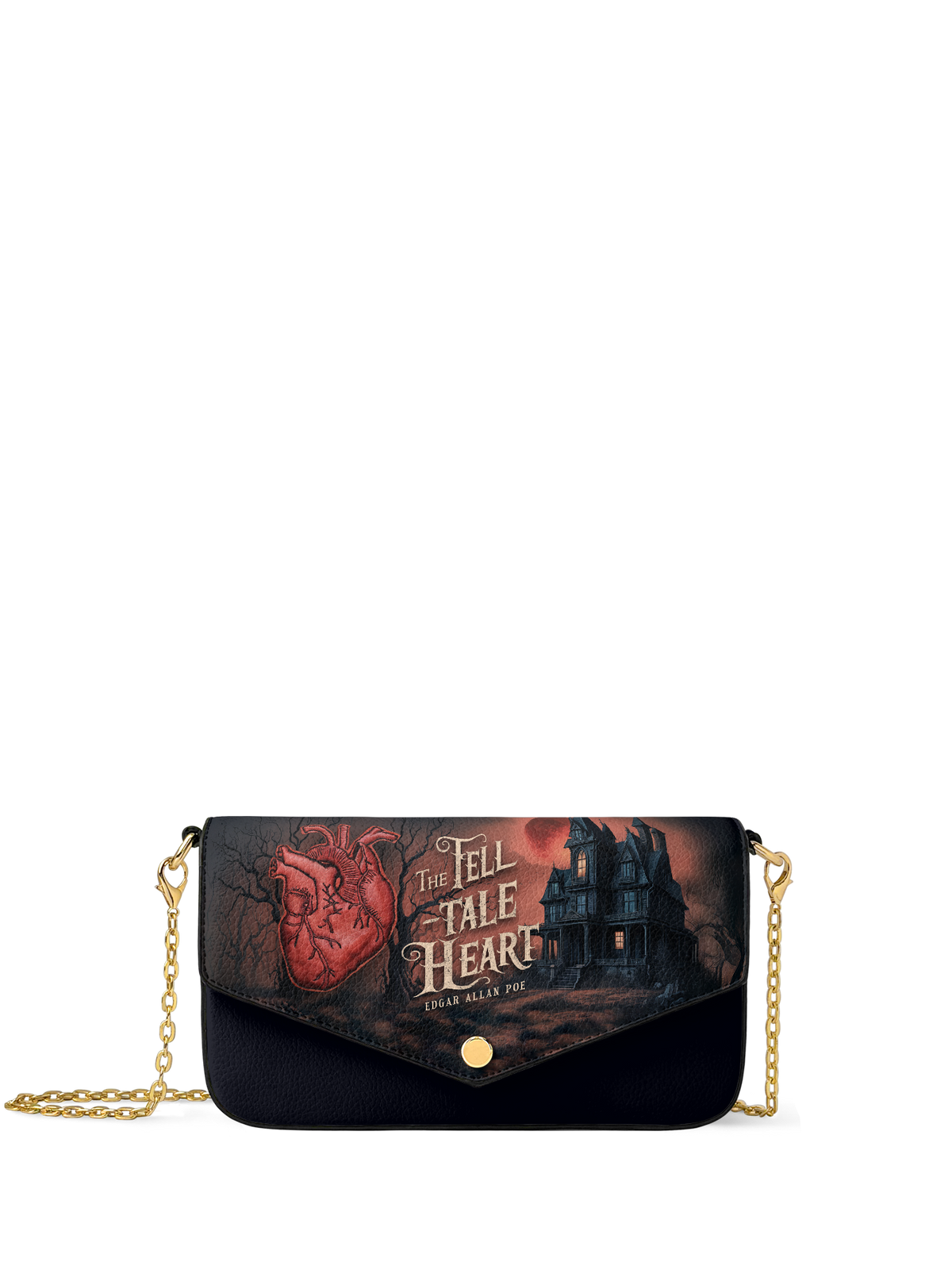 "The Tell-Tale Heart" Envelope Chain Crossbody Bag - FALL DEAL