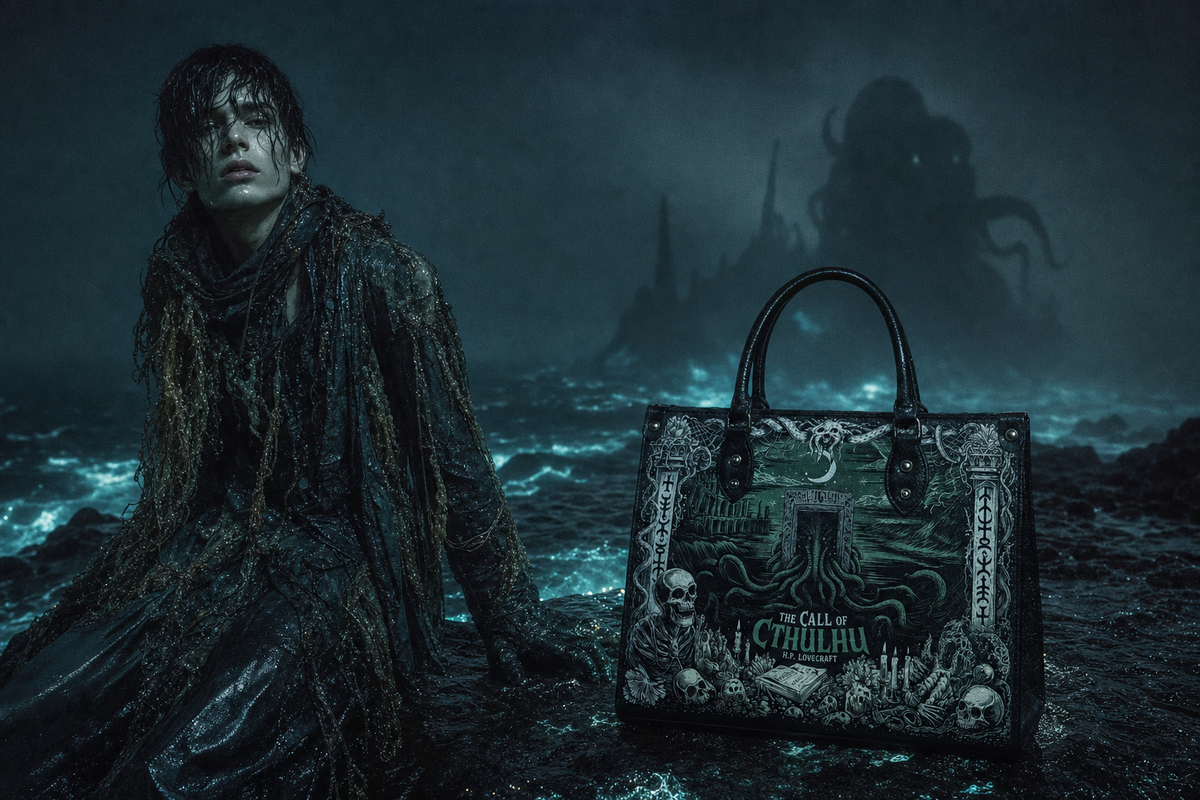 Lovecraft & the Weird — editorial photograph with the Cthulhu handbag