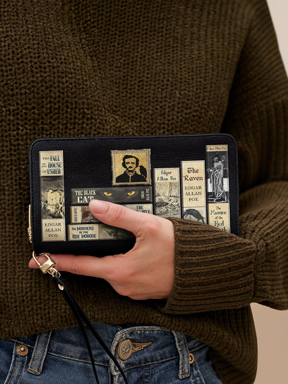 "Poe's Library" Ashen Black Wallet - FALL DEAL