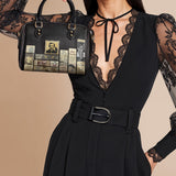 "Poe's Library" Ashen Black Mini Satchel