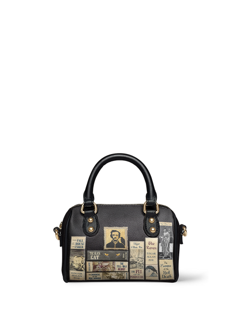 "Poe's Library" Ashen Black Mini Satchel