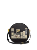 "Poe's Library" Ashen Black Circle Crossbody Bag