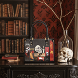 "The Codex of Gothic Tales" Deadlight Black Small Leather Handbag