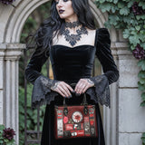"The Crimson Codex" Small Leather Handbag