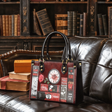 "The Crimson Codex" Small Leather Handbag