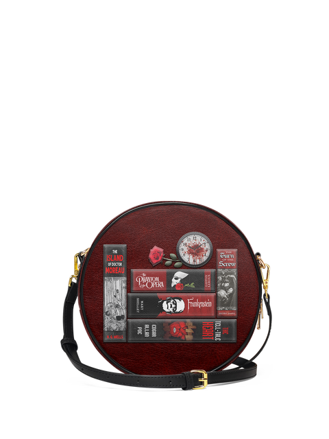 "The Crimson Codex" Circle Crossbody Bag