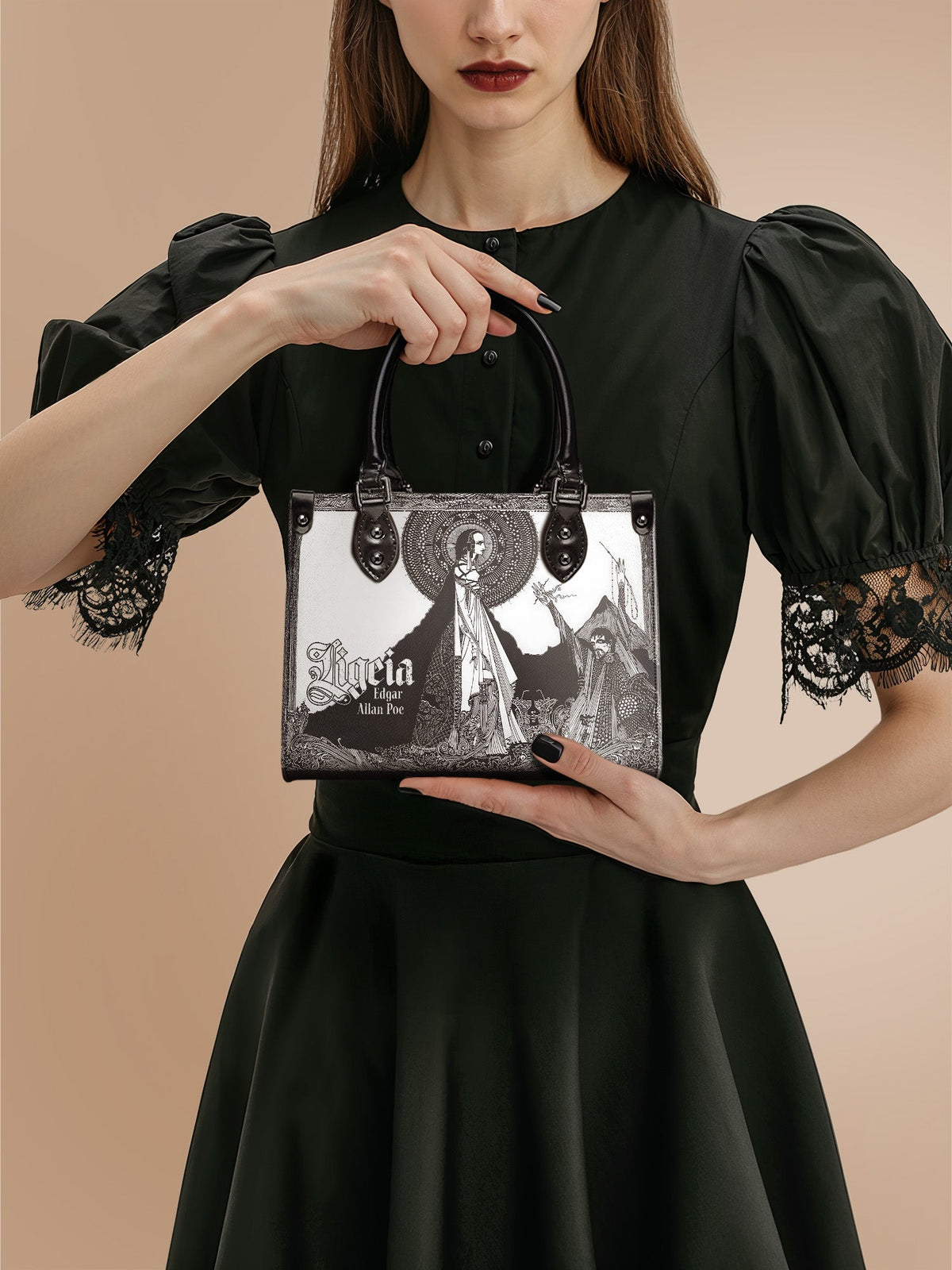 "Ligeia" - Black Interior - Small Leather Handbag - FALL DEAL