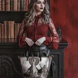"Ligeia" Leather Tote Bag Matching Set - CLEAROUT