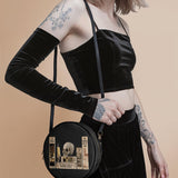 Lovecraftian Black Circle Crossbody Bag