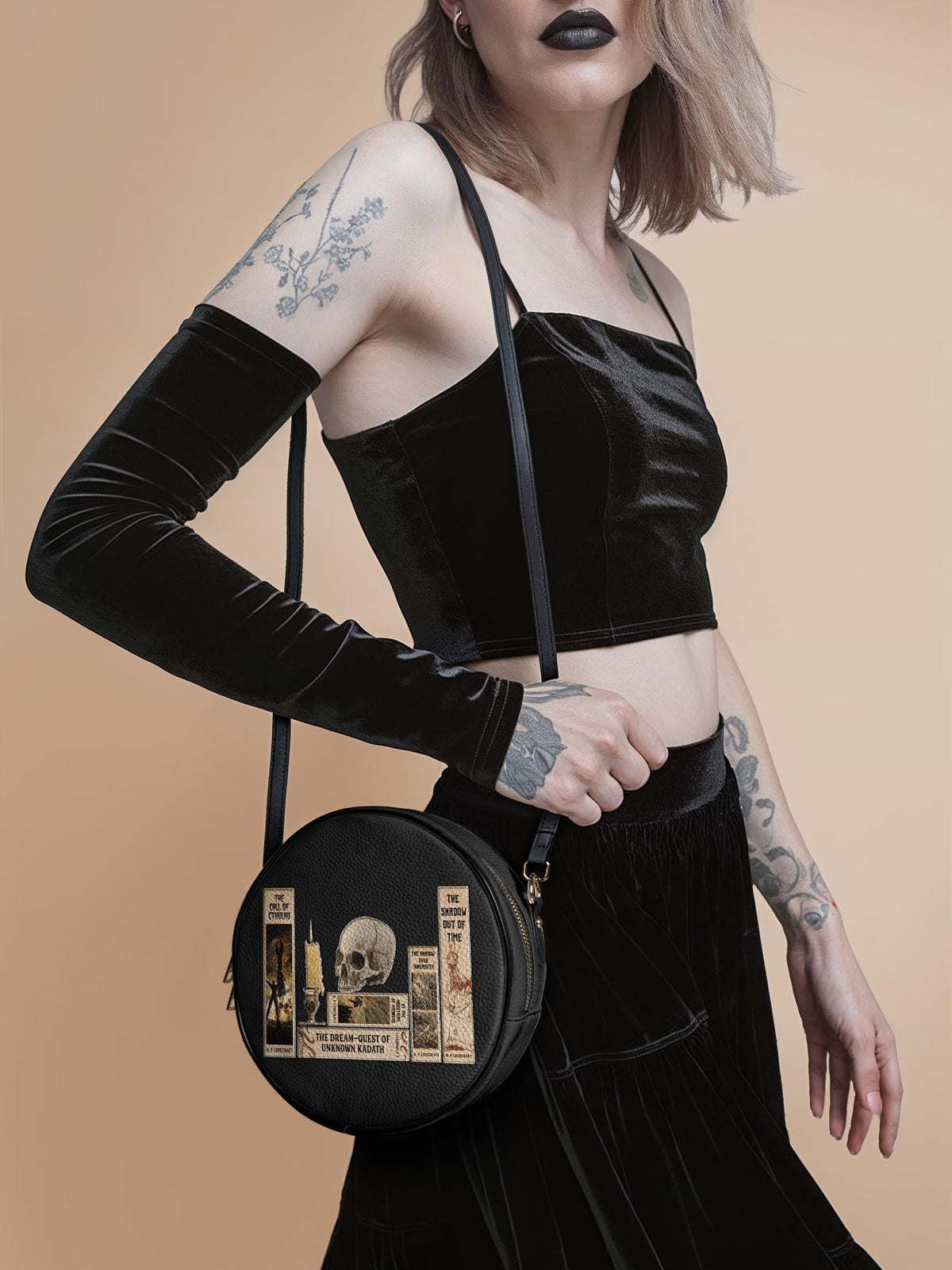 Lovecraftian Black Circle Crossbody Bag - FALL DEAL