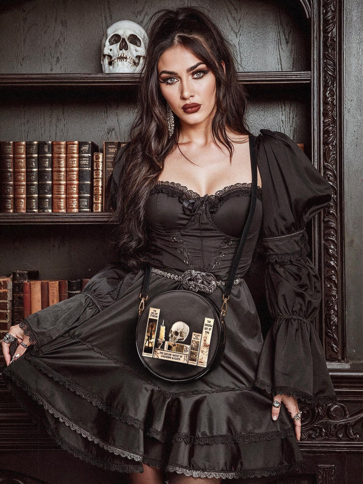 Lovecraftian Black Circle Crossbody Bag - FALL DEAL