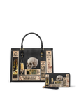 Lovecraftian Black Leather Handbag Matching Combo - NEVERMORE DEAL