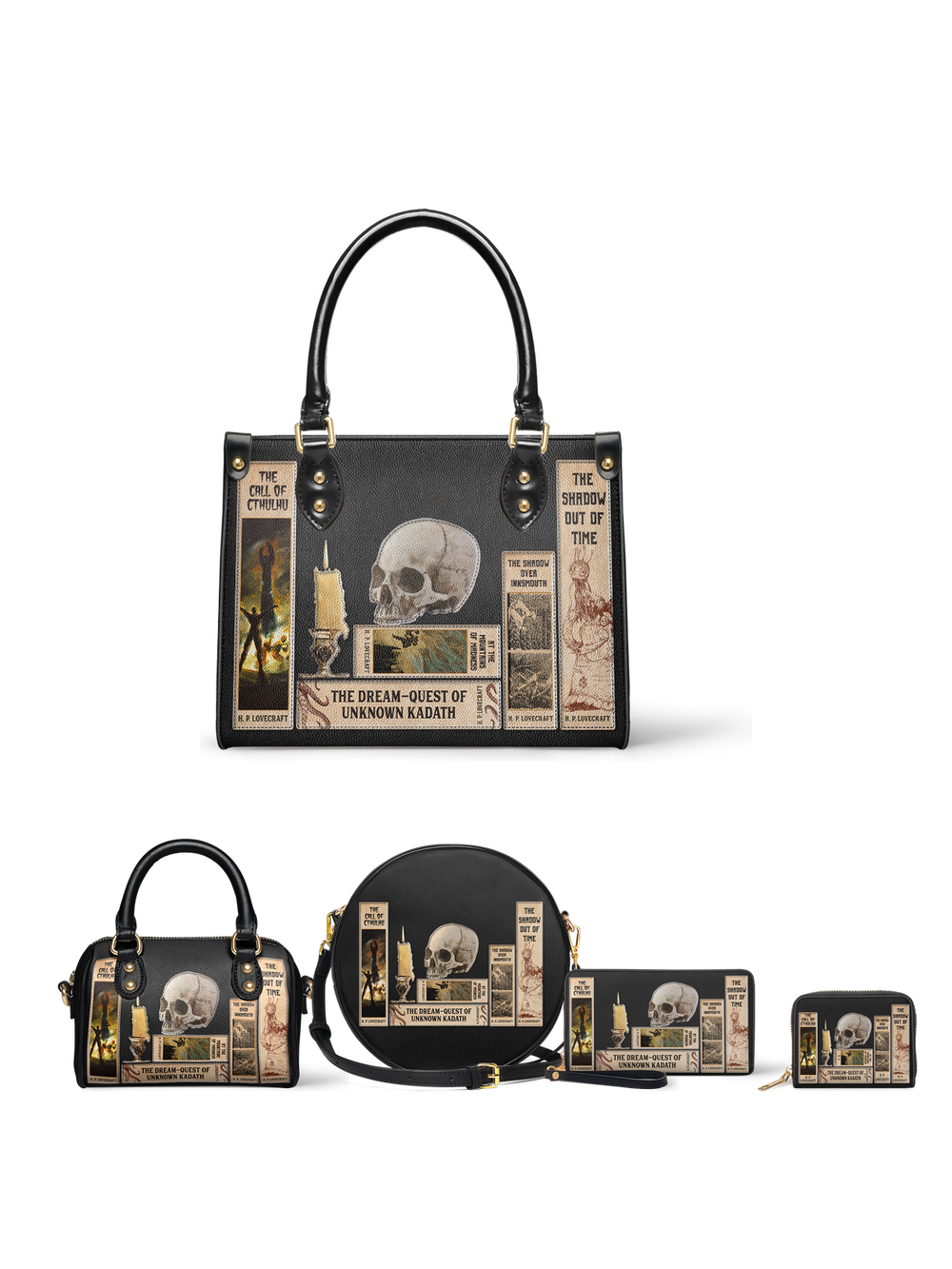 Lovecraftian Black The Signature Trio Bundle (Small Leather Handbag) - EVERMORE DEAL