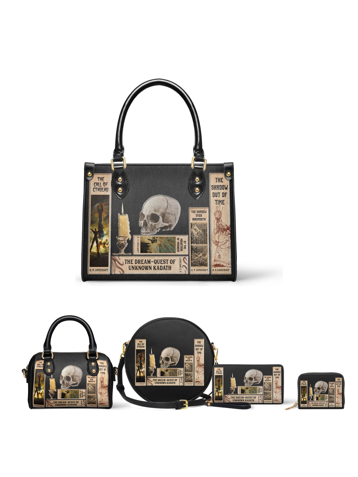 Lovecraftian Black The Signature Trio Bundle (Small Leather Handbag) - EVERMORE DEAL