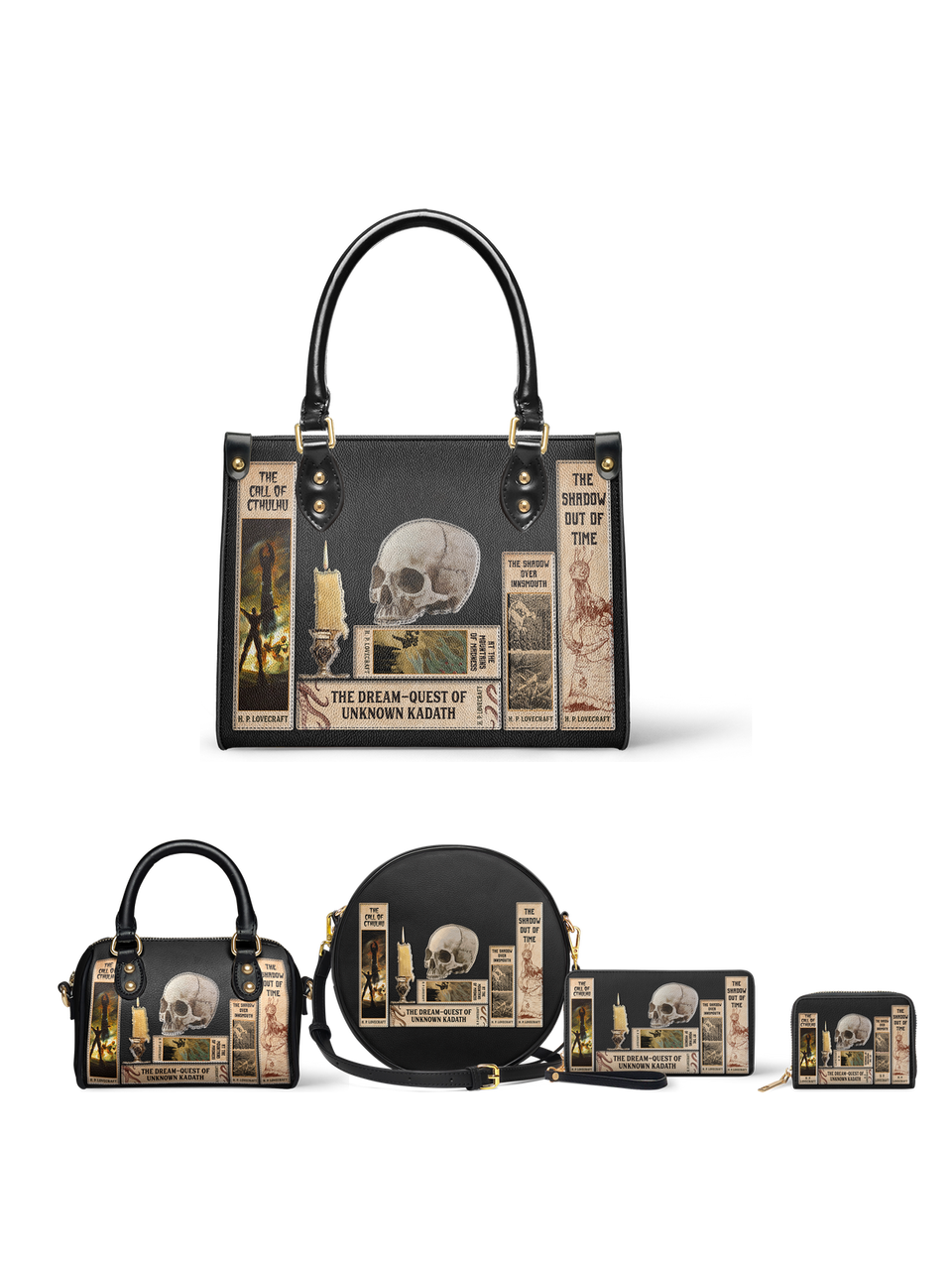 Lovecraftian Black The Signature Trio Bundle (Small Leather Handbag) - EVERMORE DEAL
