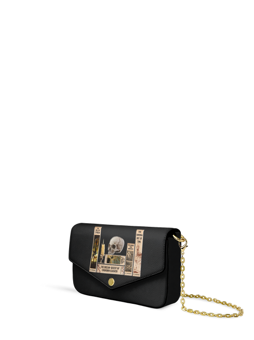 Lovecraftian Black Envelope Chain Crossbody Bag