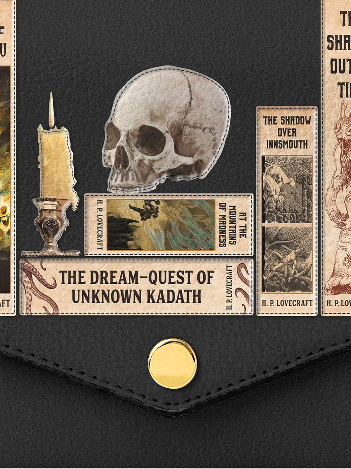 Lovecraftian Black Envelope Chain Crossbody Bag - FALL DEAL