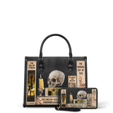 Lovecraftian Black - Black Interior - Leather Handbag Matching Set - CLEAROUT