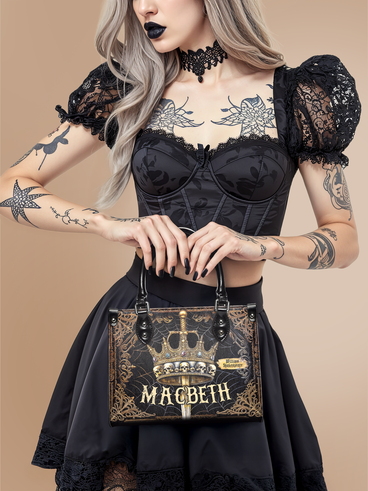 "Macbeth" - Black Interior - Small Leather Handbag - FALL CLEARANCE DEAL