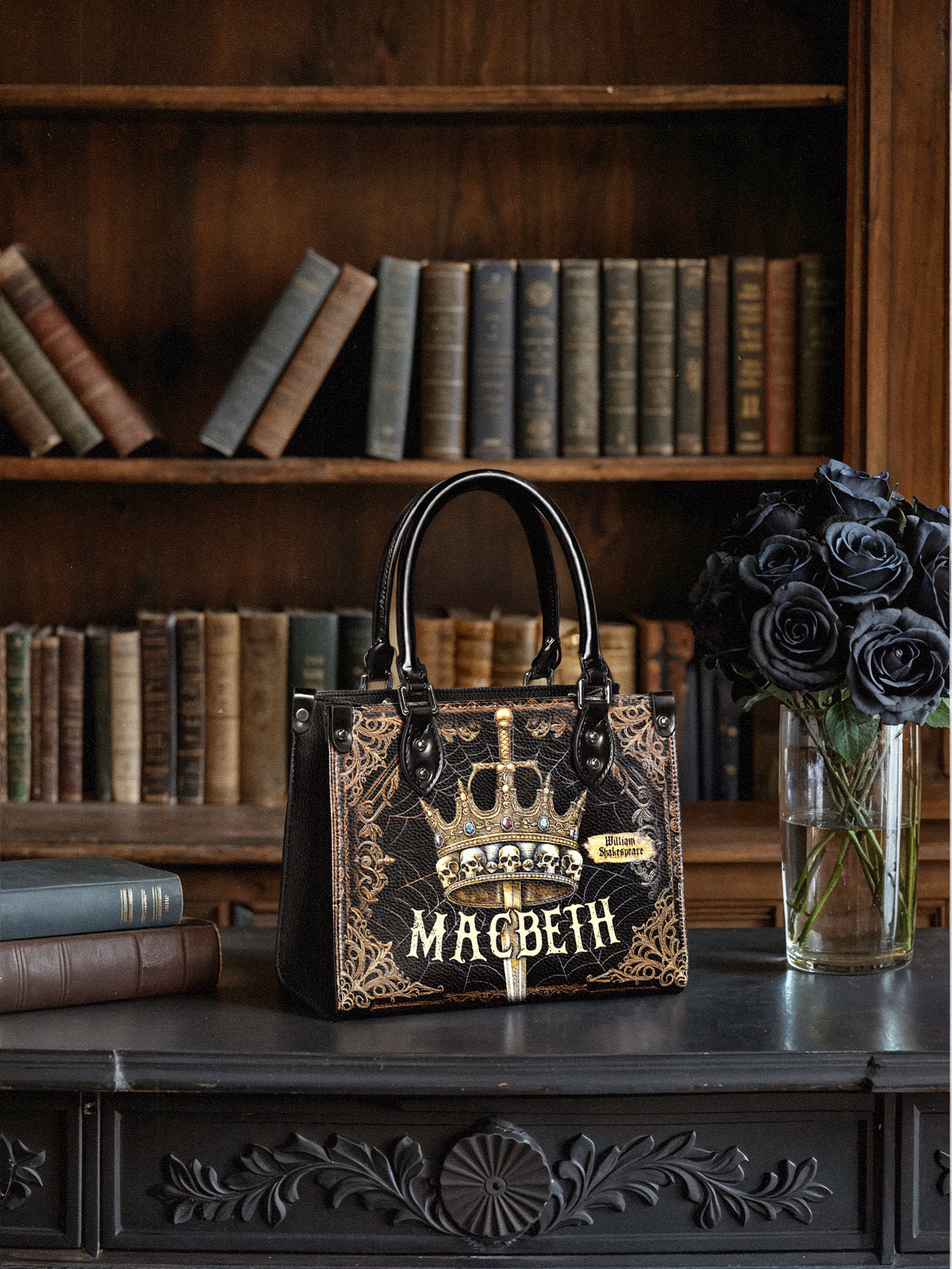 "Macbeth" - Black Interior - Small Leather Handbag - FALL CLEARANCE DEAL