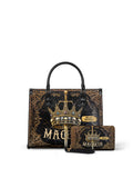 "Macbeth" - Black Interior - Leather Handbag Matching Set - FALL DEAL