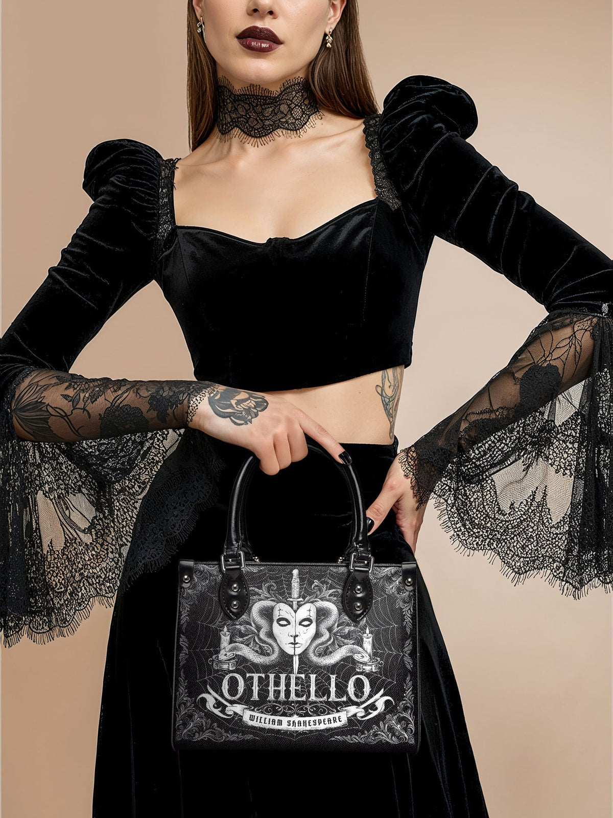 "Othello" - Black Interior - Small Leather Handbag - FALL CLEARANCE DEAL