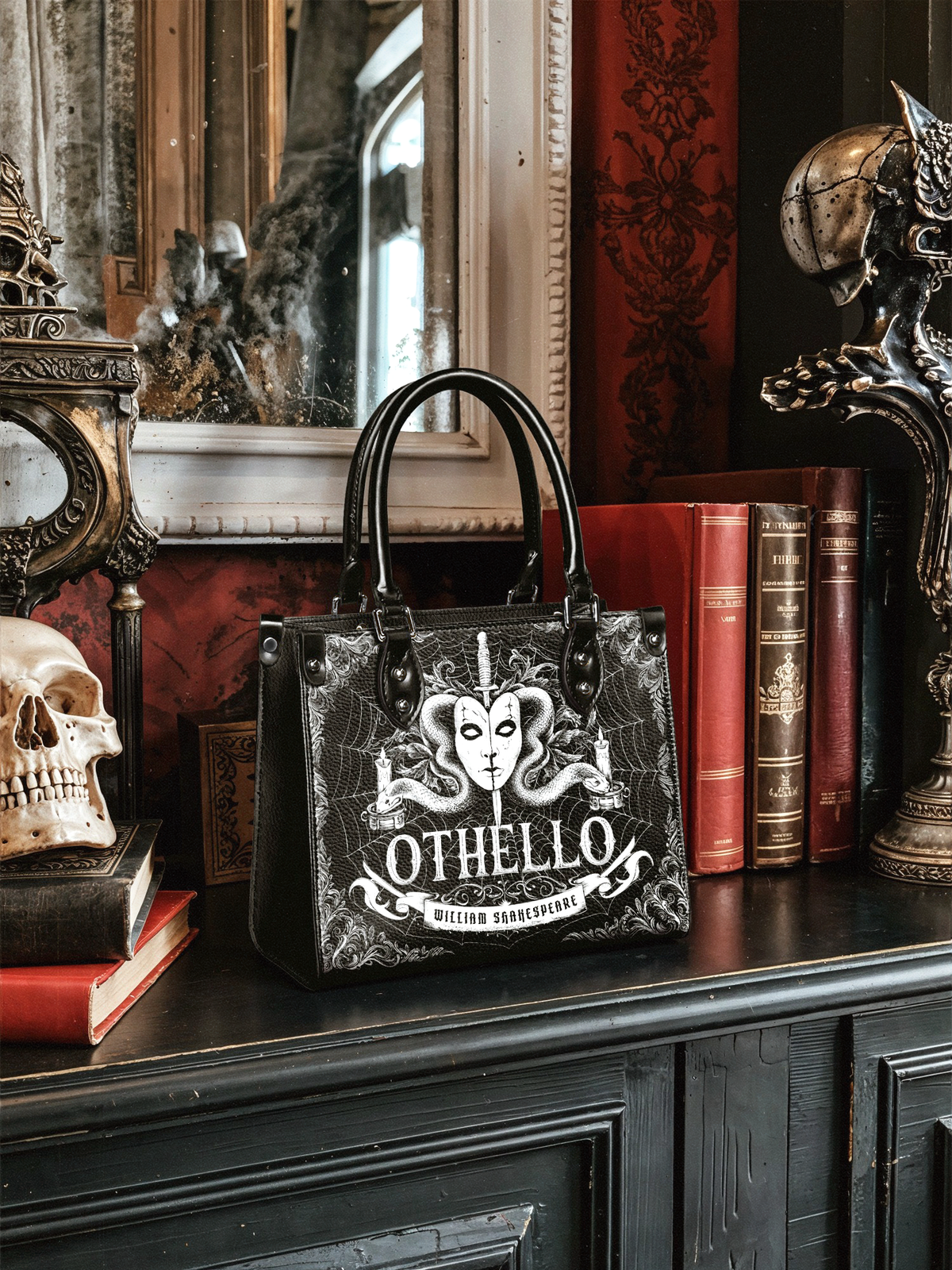 "Othello" - Black Interior - Small Leather Handbag - FALL CLEARANCE DEAL
