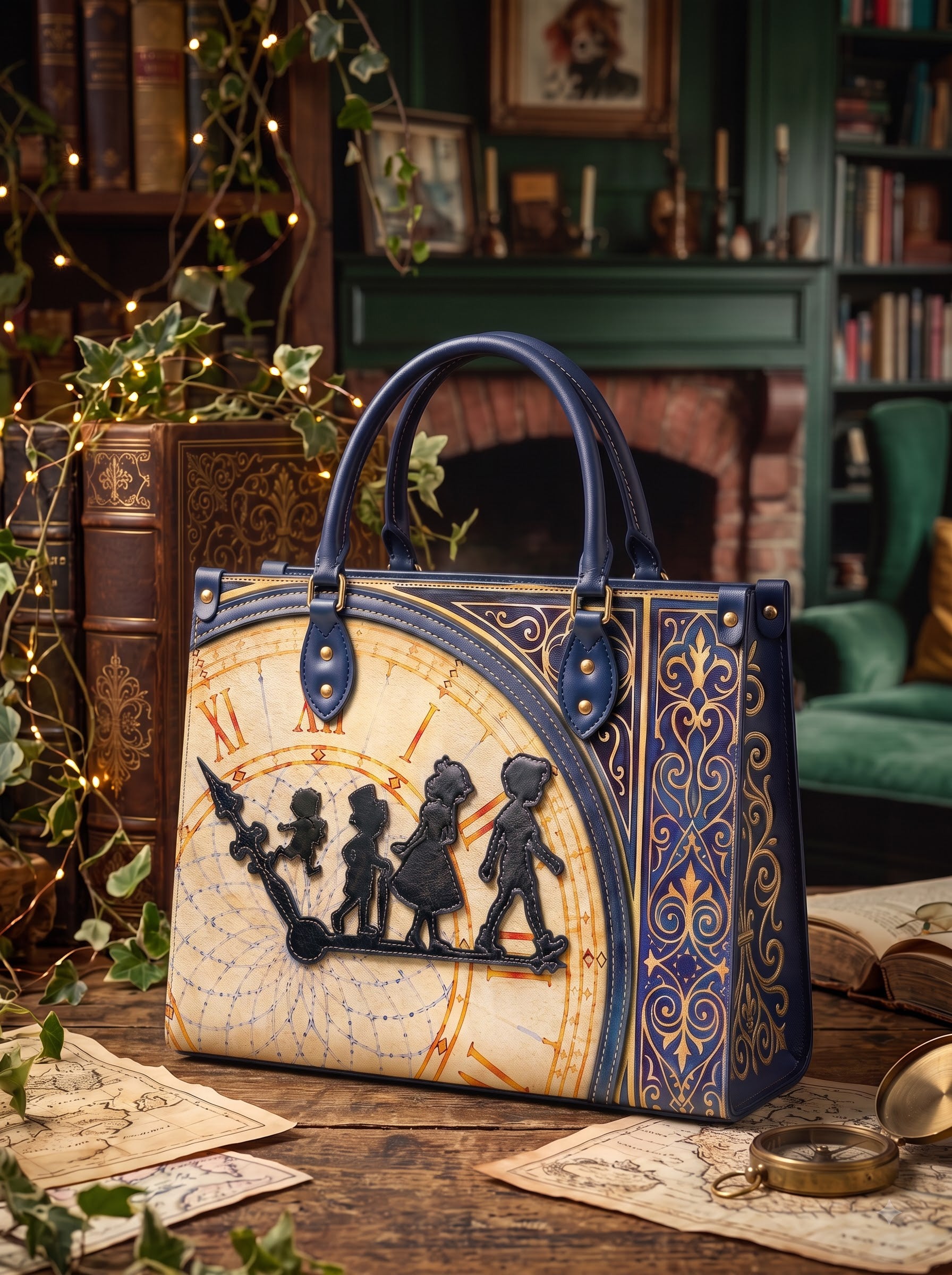 “Going To Neverland” Applique Leather Handbag