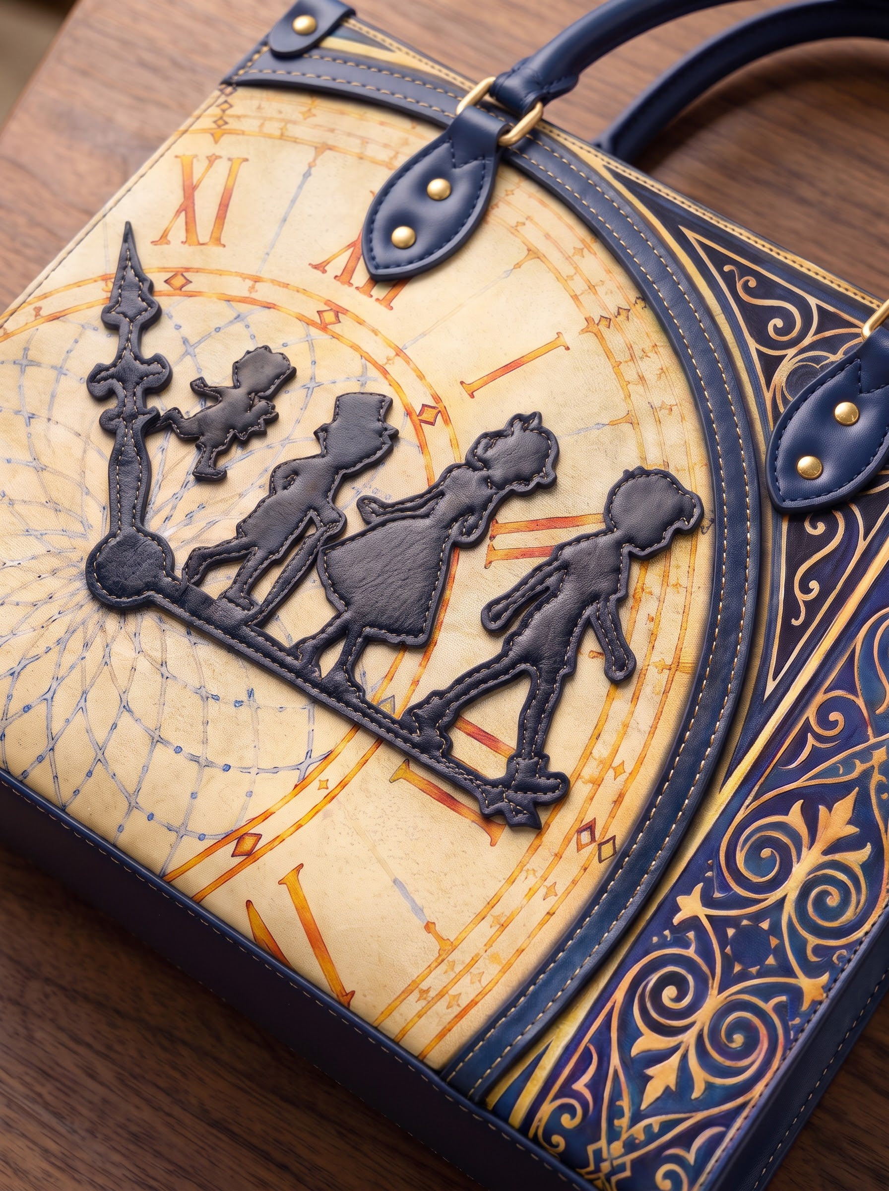“Going To Neverland” Applique Leather Handbag