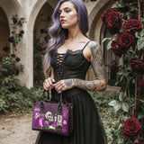 "The Codex of Gothic Tales" Violet Echo - Black Interior - Small Leather Handbag