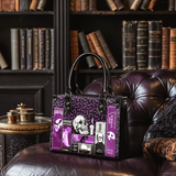 "The Codex of Gothic Tales" Violet Echo - Black Interior - Small Leather Handbag - CLEAROUT