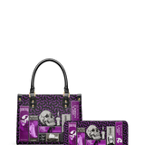 "The Codex of Gothic Tales" Violet Echo Small Leather Handbag Deal