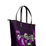 "The Codex of Gothic Tales" Violet Echo Leather Tote Bag Deal