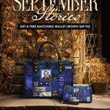 "Poe's Library" Midnight Ink Leather Handbag Deal
