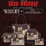 "Poe's Library" Ashen Black The Signature Trio Bundle (Small Leather Handbag)