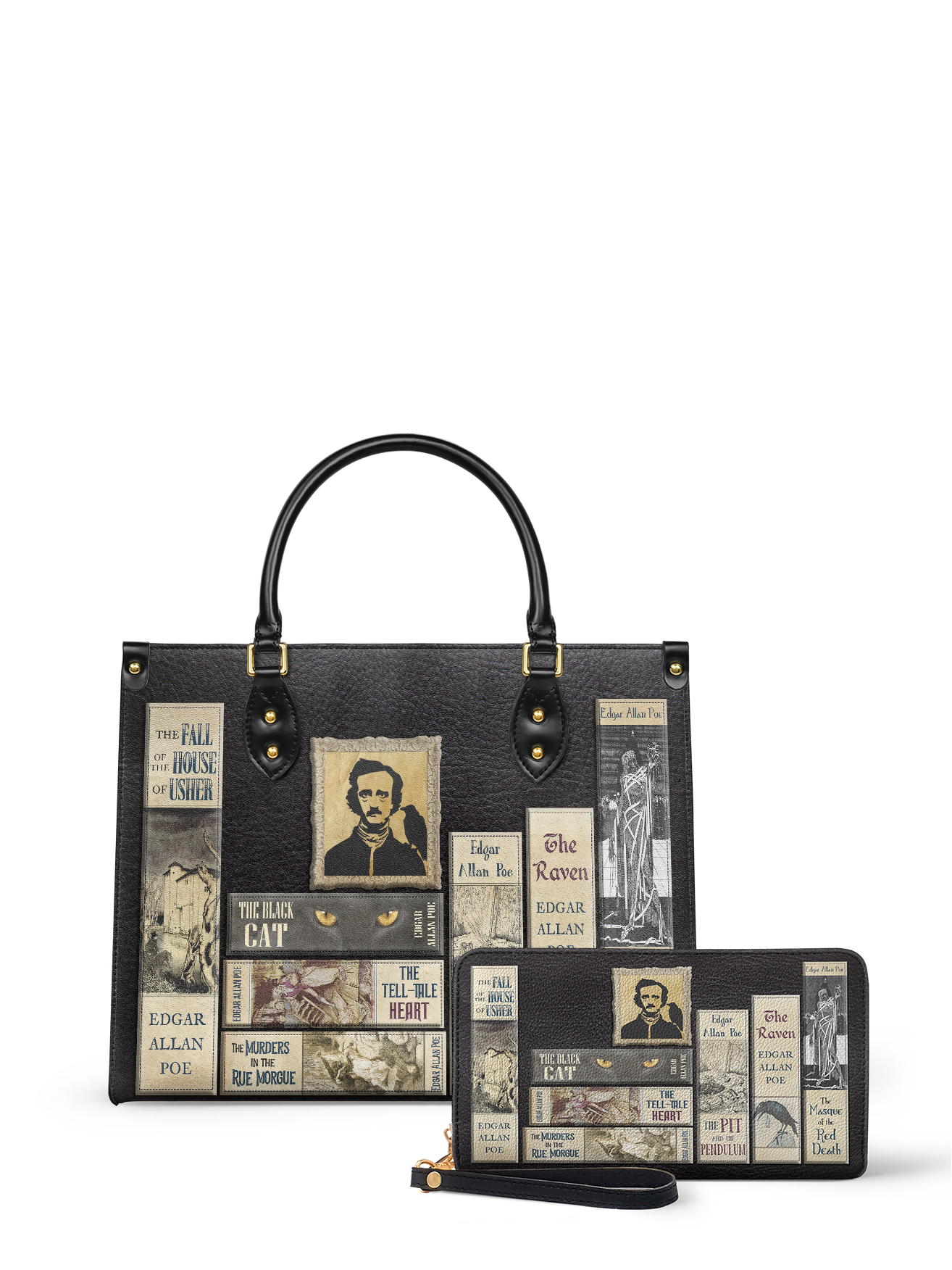 Poe's Library Black Leather Handbag Deal