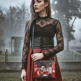 "The Codex of Gothic Tales" Black Widow’s Kiss Small Leather Handbag Deal