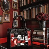 "The Codex of Gothic Tales" Black Widow’s Kiss - Black Interior - Small Leather Handbag