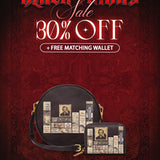 "Poe's Library" Ashen Black Circle Crossbody Bag Deal