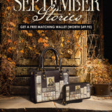 "Poe's Library" Ashen Black Small Leather Handbag Deal
