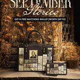 "Poe's Library" Ashen Black Leather Handbag Deal
