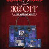 "Poe's Library" Midnight Ink Leather Handbag Deal