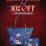 "Poe's Library" Midnight Ink Leather Tote Bag Deal