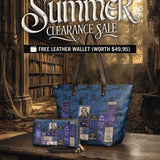 "Poe's Library" Midnight Ink Leather Tote Bag Deal