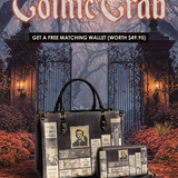 "Poe's Library" Ashen Black Leather Handbag Deal